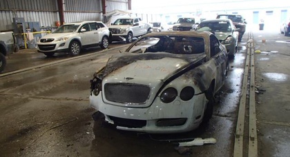 Смех и грех: за  сгоревший дотла Bentley Continental GT просят 50 тысяч долларов